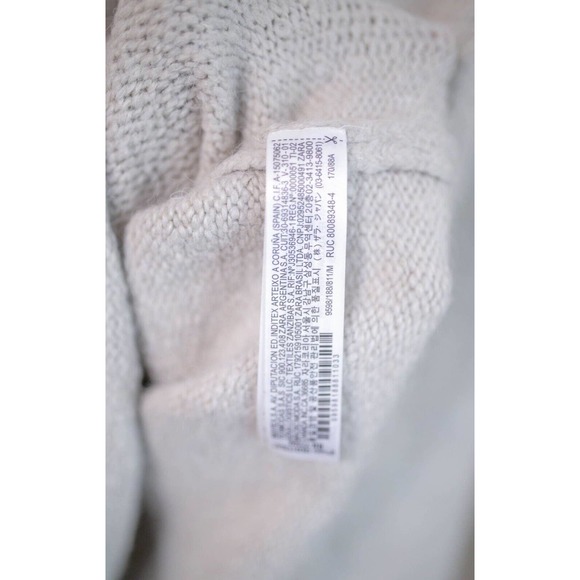 Zara Womens Cropped Sweater Chunky Knit Gray Pullover Wool Alpaca Blend SZ US M - Picture 8 of 8